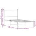 Miniatyrbilde 11 av 11: vidaXL Sengeramme i metall uten madrass røkt eik 75x190 cm
