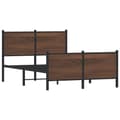 Miniatyrbilde 3 av 11: vidaXL Sengeramme i metall uten madrass brun eik 137x190 cm