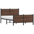 Miniatyrbilde 5 av 11: vidaXL Sengeramme i metall uten madrass brun eik 137x190 cm
