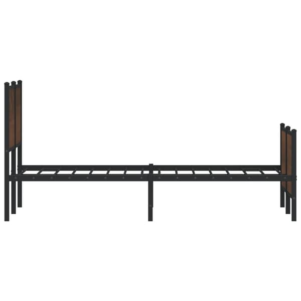 vidaXL Sengeramme i metall uten madrass brun eik 137x190 cm