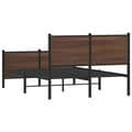 Miniatyrbilde 8 av 11: vidaXL Sengeramme i metall uten madrass brun eik 137x190 cm