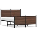 Miniatyrbilde 2 av 11: vidaXL Sengeramme i metall uten madrass brun eik 137x190 cm
