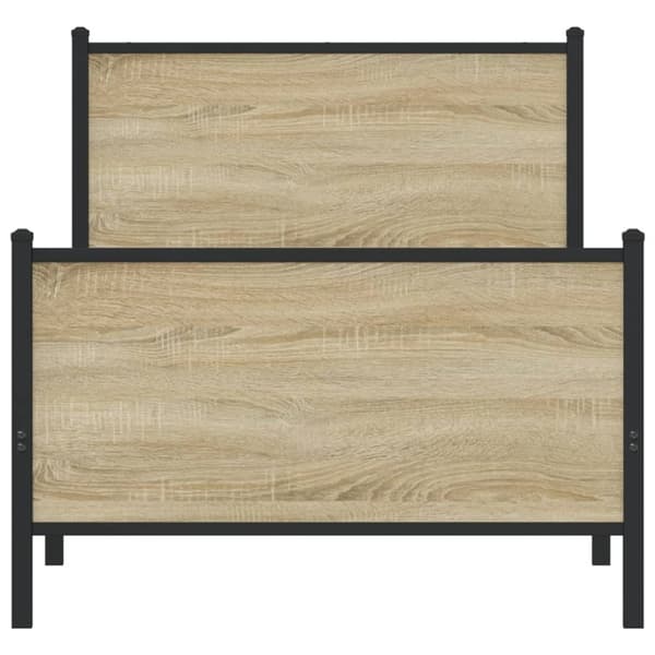 vidaXL Sengeramme i metall uten madrass sonoma eik 75x190 cm