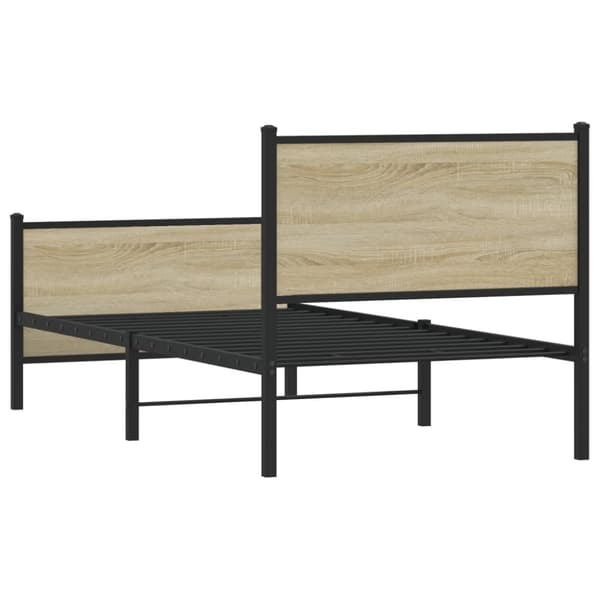 vidaXL Sengeramme i metall uten madrass sonoma eik 75x190 cm