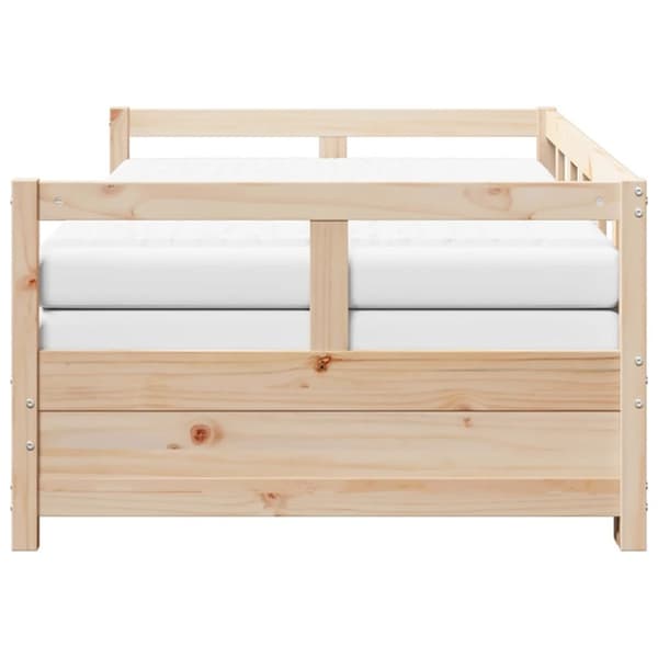 vidaXL Vuodesohva rullilla ja patjoilla 90x200 cm täysi mänty