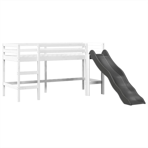 vidaXL Lasten parvisänky tornilla mustavalkoinen 80x200 cm täysi mänty