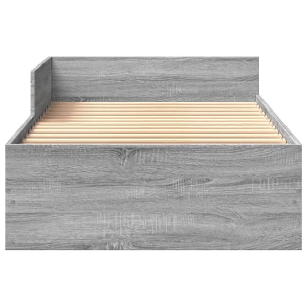 vidaXL Sängynrunko harmaa Sonoma 90x200 cm tekninen puu