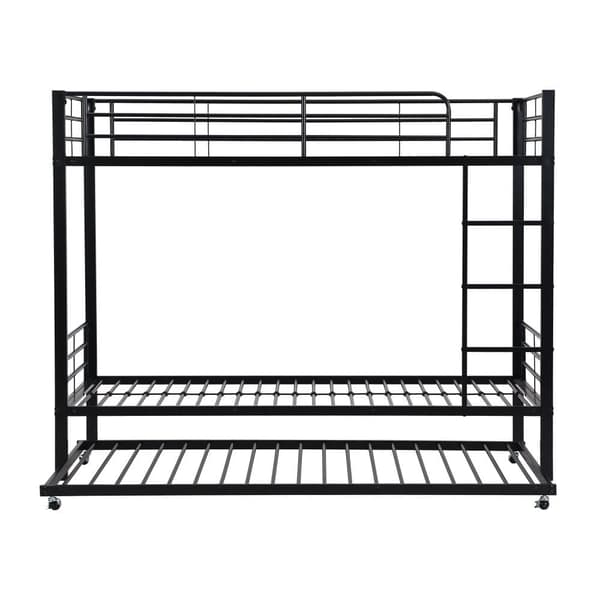 Køjeseng i smedejern 90x200 cm - med sovesofa 90x190 cm - Sort