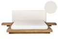 Miniatyrbillede 1 af 11: Seng Lys Træ 160 x 200 cm Moderne Dobbeltseng med Sengegavl To Mands Lav Sengeramme Futon Minimalistisk Design Træseng Japansk