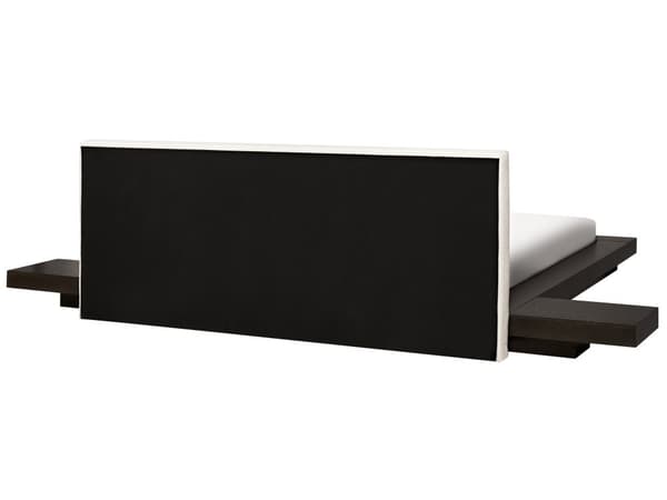 Seng Mørkt Træ 180 x 200 cm Moderne Dobbeltseng med Sengegavl To Mands Lav Sengeramme Futon Minimalistisk Design Træseng Japansk
