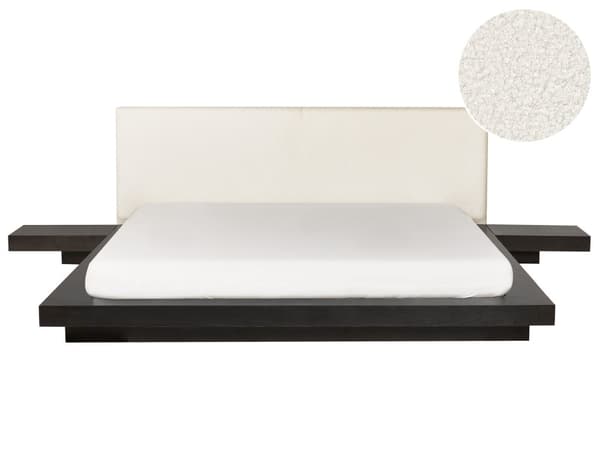 Seng Mørkt Træ 180 x 200 cm Moderne Dobbeltseng med Sengegavl To Mands Lav Sengeramme Futon Minimalistisk Design Træseng Japansk