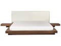 Miniatyrbillede 5 af 11: Seng Mørkt Træ 180 x 200 cm Moderne Dobbeltseng med Sengegavl To Mands Lav Sengeramme Futon Minimalistisk Design Træseng Japansk