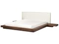 Miniatyrbillede 6 af 11: Seng Mørkt Træ 180 x 200 cm Moderne Dobbeltseng med Sengegavl To Mands Lav Sengeramme Futon Minimalistisk Design Træseng Japansk
