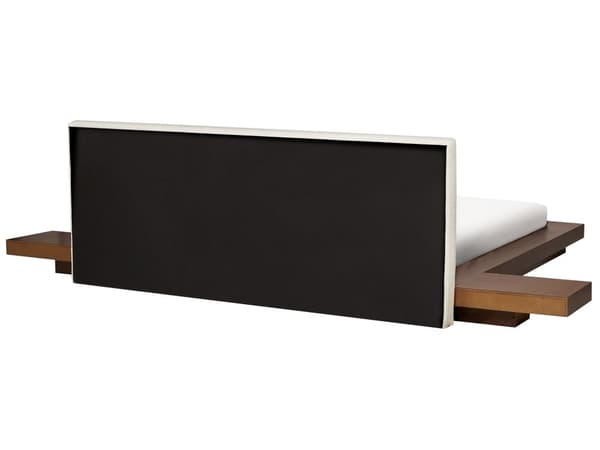 Seng Mørkt Træ 180 x 200 cm Moderne Dobbeltseng med Sengegavl To Mands Lav Sengeramme Futon Minimalistisk Design Træseng Japansk