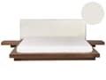 Miniatyrbillede 1 af 11: Seng Mørkt Træ 180 x 200 cm Moderne Dobbeltseng med Sengegavl To Mands Lav Sengeramme Futon Minimalistisk Design Træseng Japansk