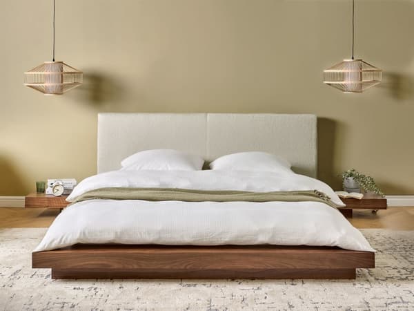 Seng Brunt Træ 160 x 200 cm Moderne Dobbeltseng med Sengegavl To Mands Lav Sengeramme LED Futon Minimalistisk Design Træseng Japansk