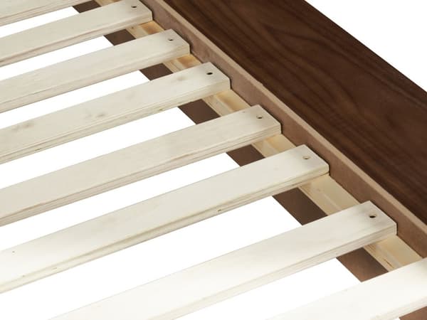 Seng Brunt Træ 160 x 200 cm Moderne Dobbeltseng med Sengegavl To Mands Lav Sengeramme LED Futon Minimalistisk Design Træseng Japansk