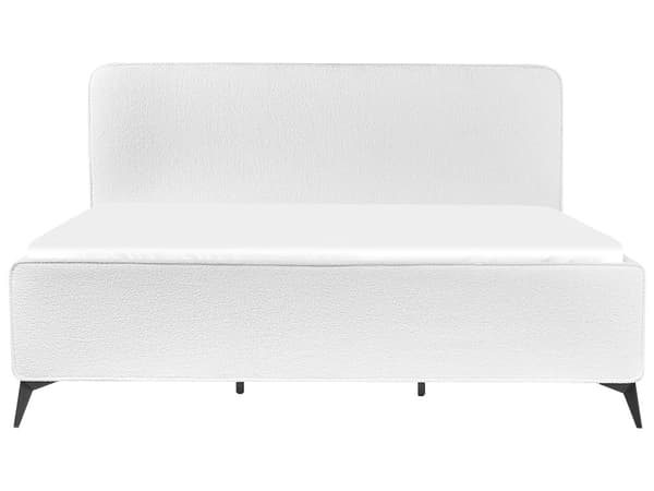 Seng Off-White Boucle 180 x 200 cm Moderne To Mands Seng Blød Sengegavl Dobbeltseng Sengeramme Retro Design