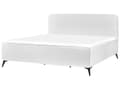 Miniatyrbillede 7 af 11: Seng Off-White Boucle 180 x 200 cm Moderne To Mands Seng Blød Sengegavl Dobbeltseng Sengeramme Retro Design