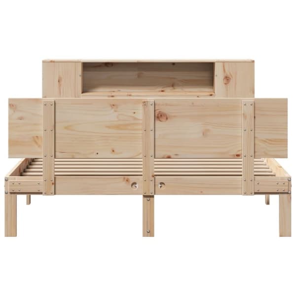vidaXL Seng med bokhylle uten madrass 150x200 cm heltre furu
