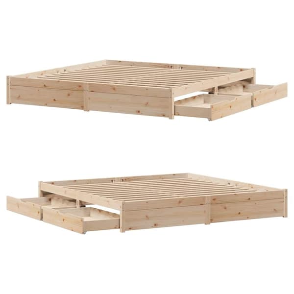 vidaXL Sengeramme uten madrass 180x200 cm heltre furu