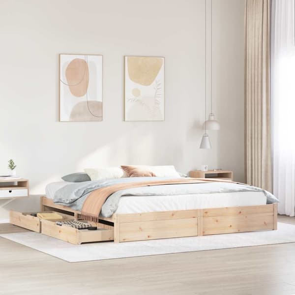 vidaXL Sengeramme uten madrass 180x200 cm heltre furu