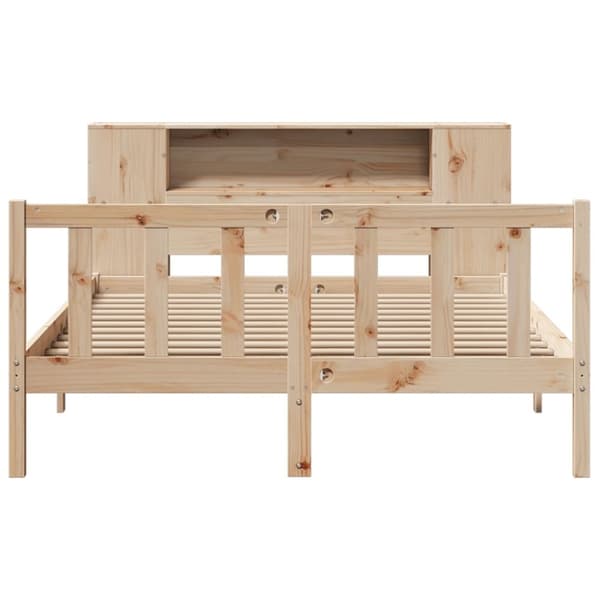 vidaXL Seng med bokhylle uten madrass 150x200 cm heltre furu
