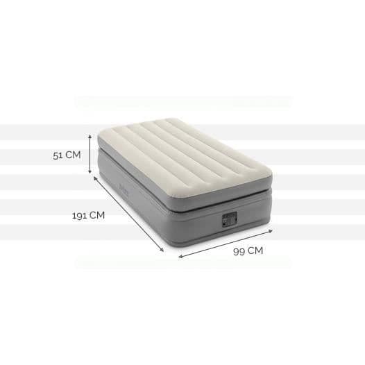 INTEX PRIME COMFORT FIBER TECH madrass 99x191 - Uppblåsbar - Justerbar fasthet - 51 cm - Elektrisk - 1 person