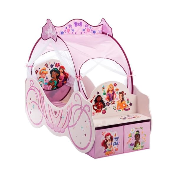 Vagnsäng - Disney Home - Disney Princesses - Med förvaring - Canopy - Rosa