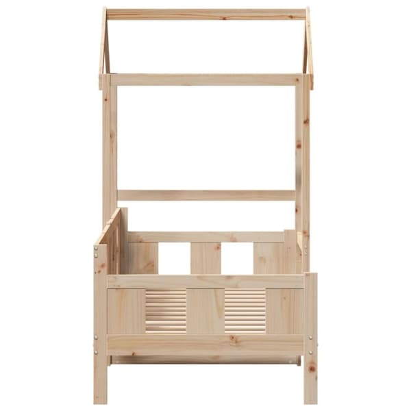 vidaXL daybed med tag 90x200 cm massivt fyrretræ