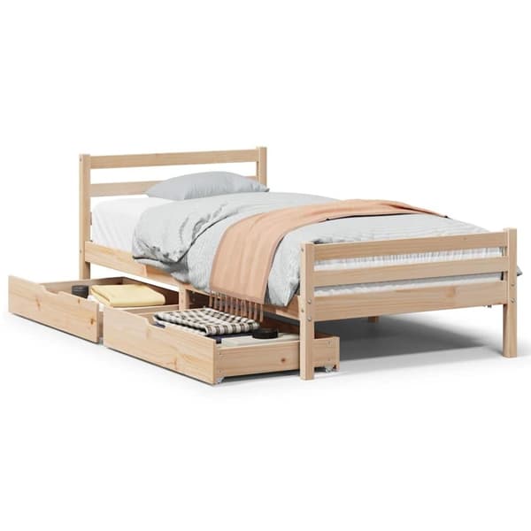 vidaXL Sengeramme uten madrass 90x200 cm heltre furu