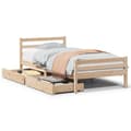 Miniatyrbilde 3 av 11: vidaXL Sengeramme uten madrass 90x200 cm heltre furu