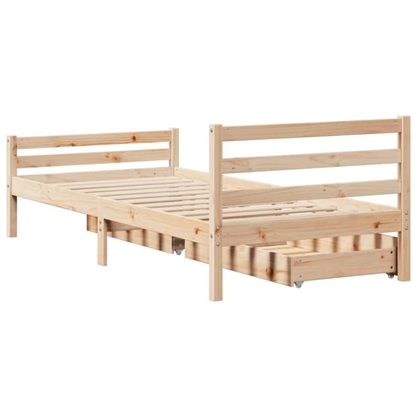 vidaXL Sengeramme uten madrass 90x200 cm heltre furu