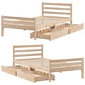 Miniatyrbilde 10 av 11: vidaXL Sengeramme uten madrass 90x200 cm heltre furu
