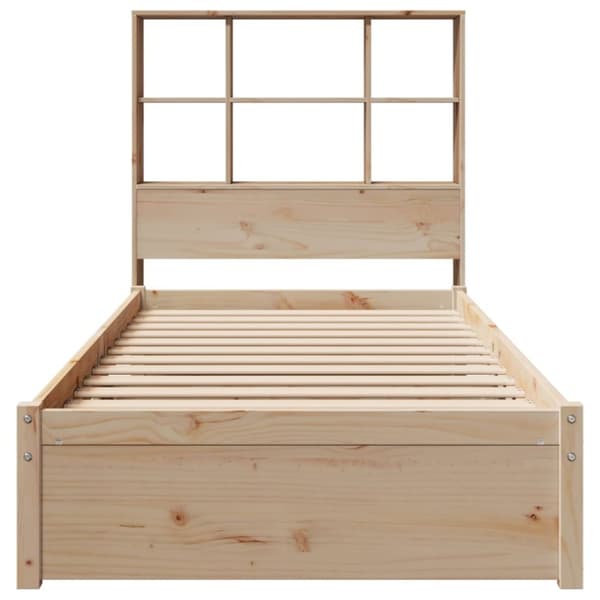 vidaXL Seng med bokhylle uten madrass 90x200 cm heltre furu