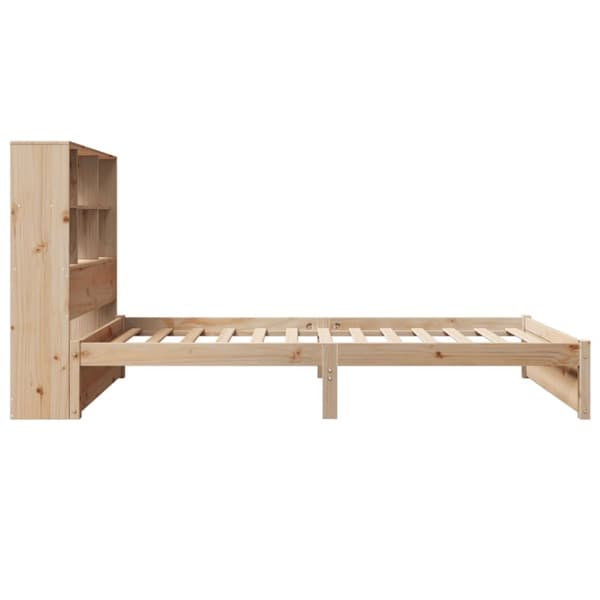 vidaXL Seng med bokhylle uten madrass 90x200 cm heltre furu