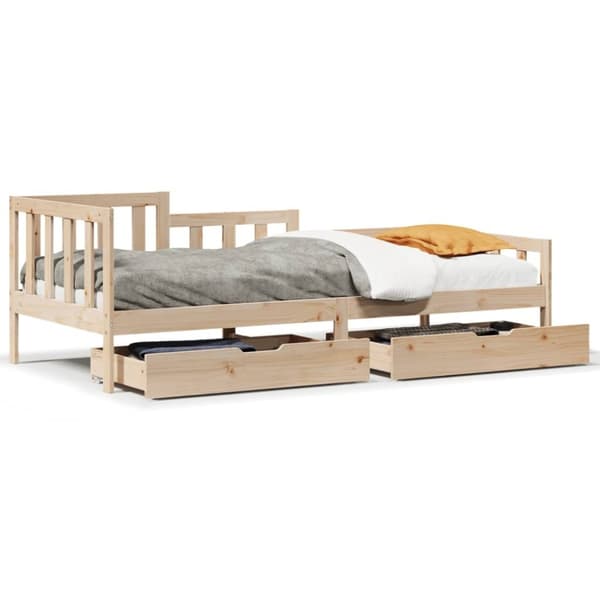 vidaXL Vuodesohva laatikoilla 80x200 cm täysi mänty