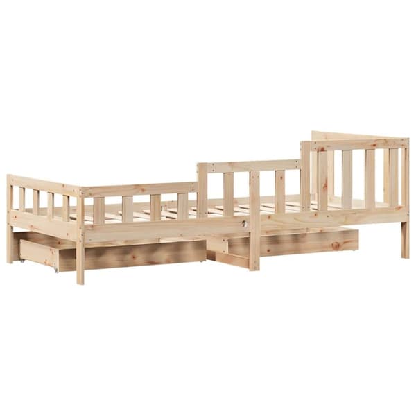 vidaXL Vuodesohva laatikoilla 80x200 cm täysi mänty
