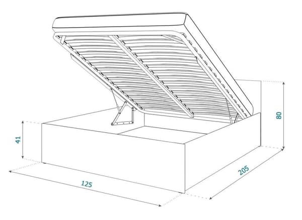 Bredd 120x200 cm - vit - utan madrass - fällbar botten - lätt att rengöra