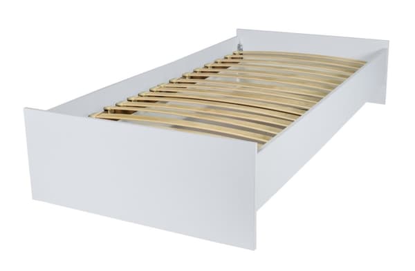 Teenagerseng 190x90 cm - hvid - med lamelbund