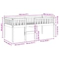 Miniatyrbillede 11 af 11: vidaXL juniorseng uden madras 75x190 cm massivt fyrretræ gyldenbrun