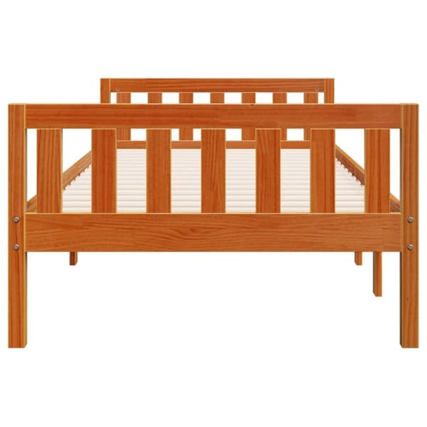 vidaXL Barneseng uten madrass voksbrun 90x190 cm heltre furu