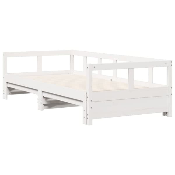 vidaXL Dagseng uten madrass hvit 90x200 cm heltre furu