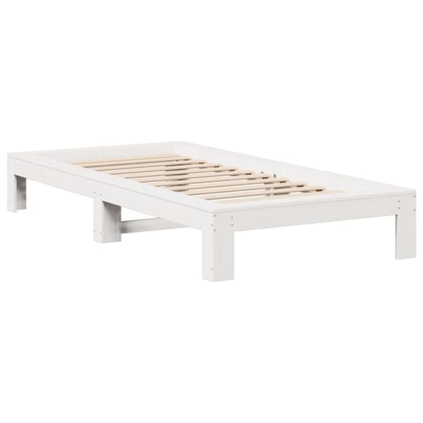 vidaXL Sengeramme uten madrass hvit 100x200 cm heltre furu