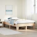 Miniatyrbilde 2 av 10: vidaXL Sengeramme uten madrass hvit 135x190 cm heltre furu