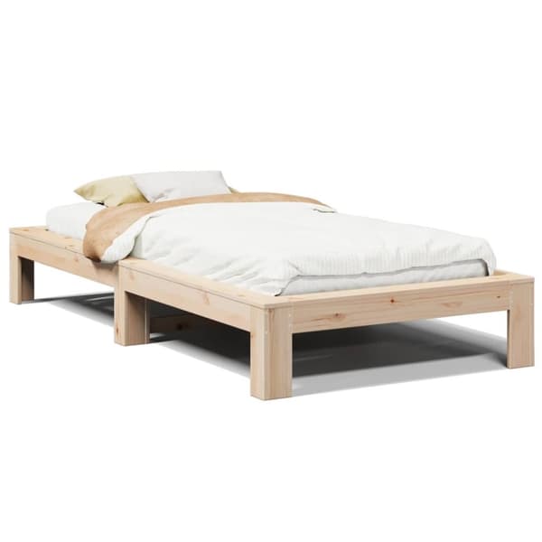 vidaXL Sengeramme uten madrass 90x200 cm heltre furu