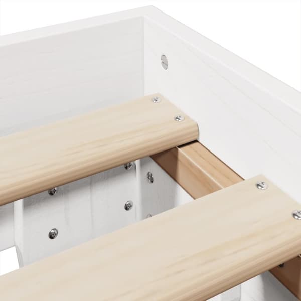 vidaXL Sengeramme uten madrass hvit 135x190 cm heltre furu