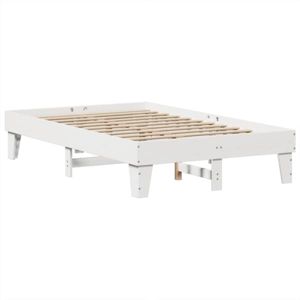 vidaXL sengeramme uden madras 135x190 cm massivt fyrretræ hvid
