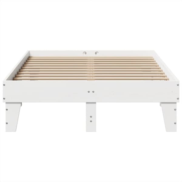 vidaXL sengeramme uden madras 135x190 cm massivt fyrretræ hvid