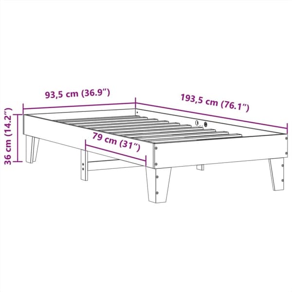 vidaXL Sängynrunko ilman patjaa 90x190 cm täysi mänty